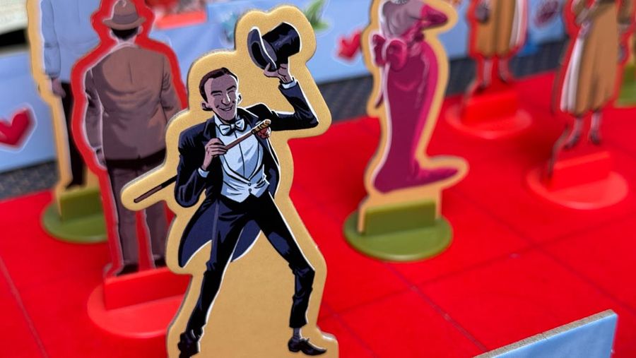 Red Carpet celebrity standees arranged for a photograph