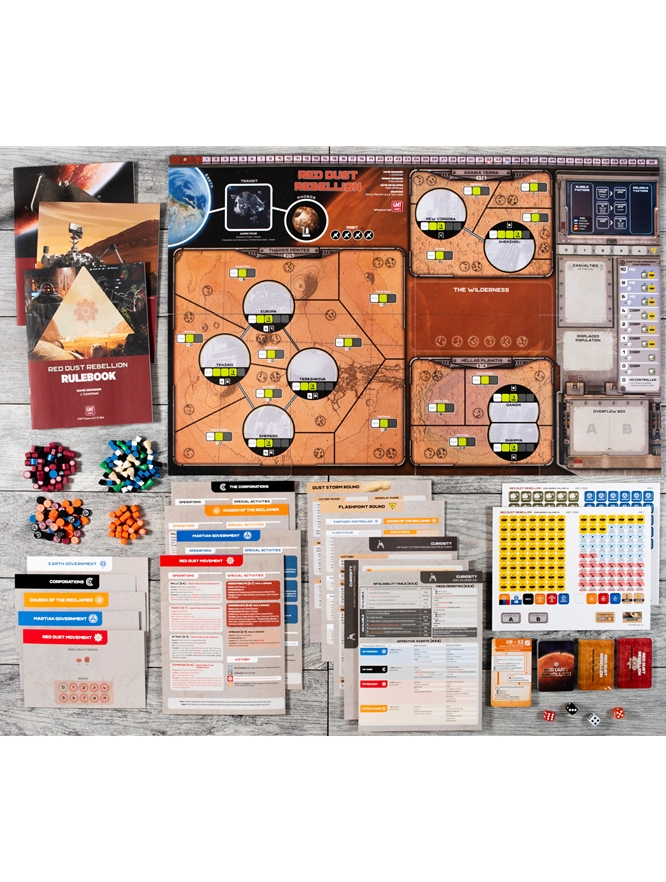 Red Dust Rebellion full board game setup