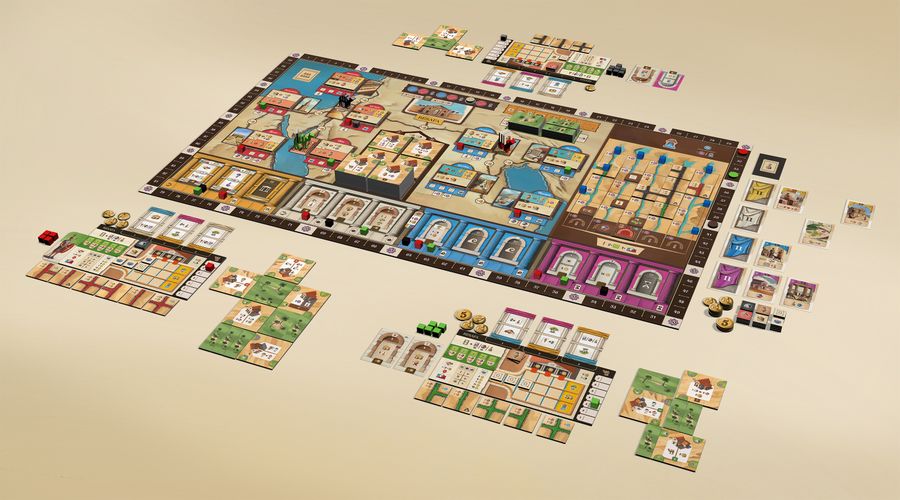 Resafa board with routes during play