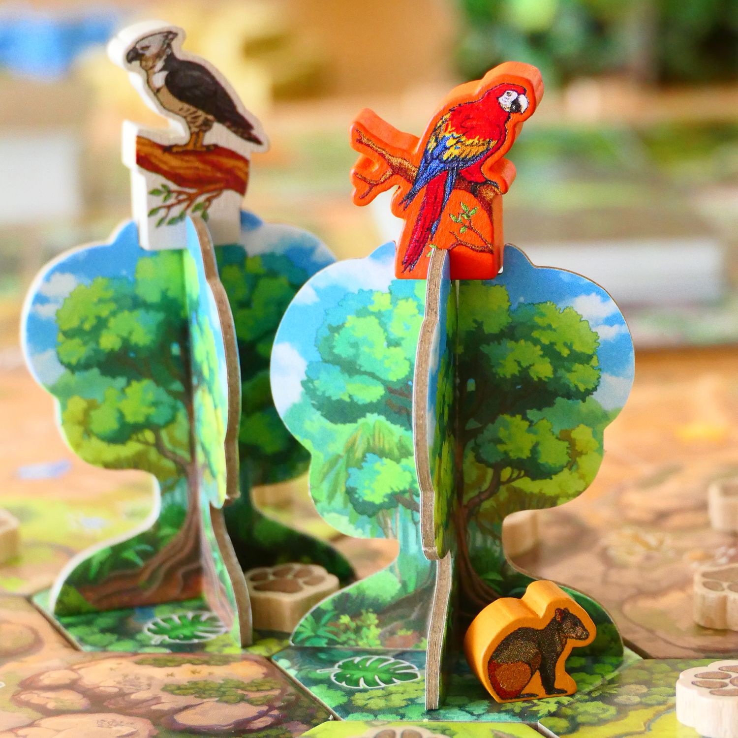 Rewild South America habitat tiles arranged in play