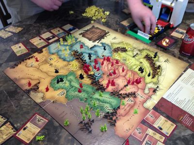 Risk Lord of the Rings game in progress