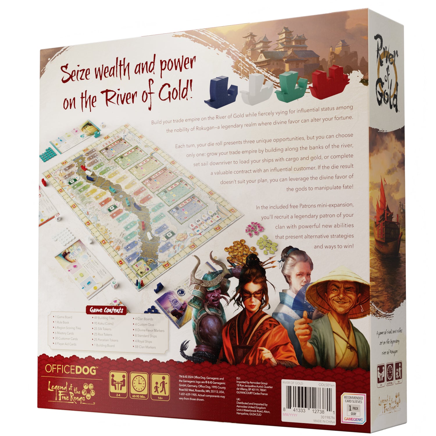 River of Gold box back and components overview
