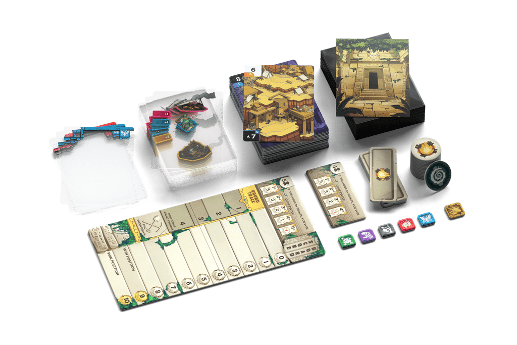 Ruins game cards tokens scoreboard and player aids