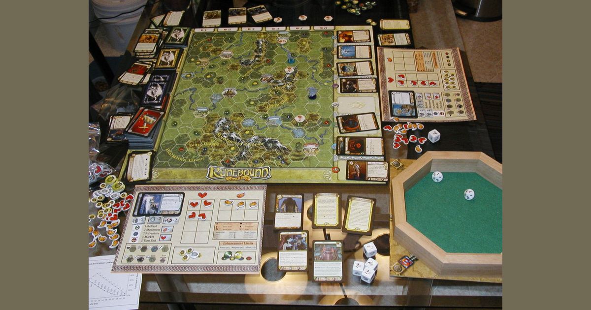 Runebound Second Edition map board and components