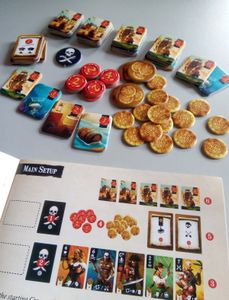 Ruthless cards tokens and rulebook components