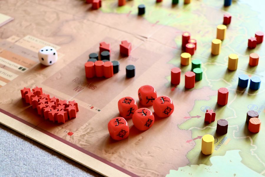 Saigon 75 board and counters set up