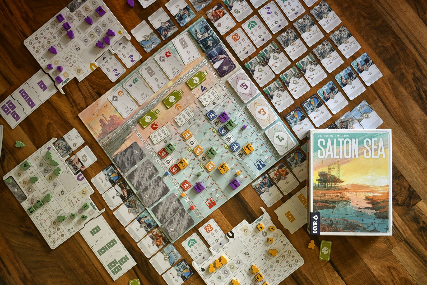 Salton Sea board game full table setup