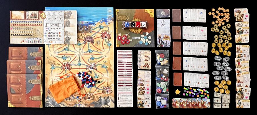 Sand board game components