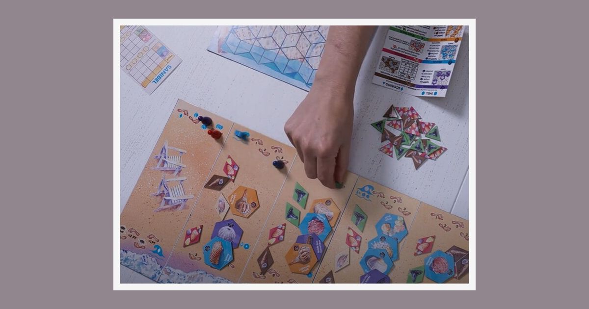 Sanibel board game full table setup