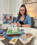Santorini workers and tower buildings