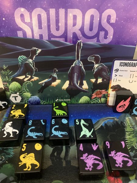 Sauros tiles and player boards during unboxing