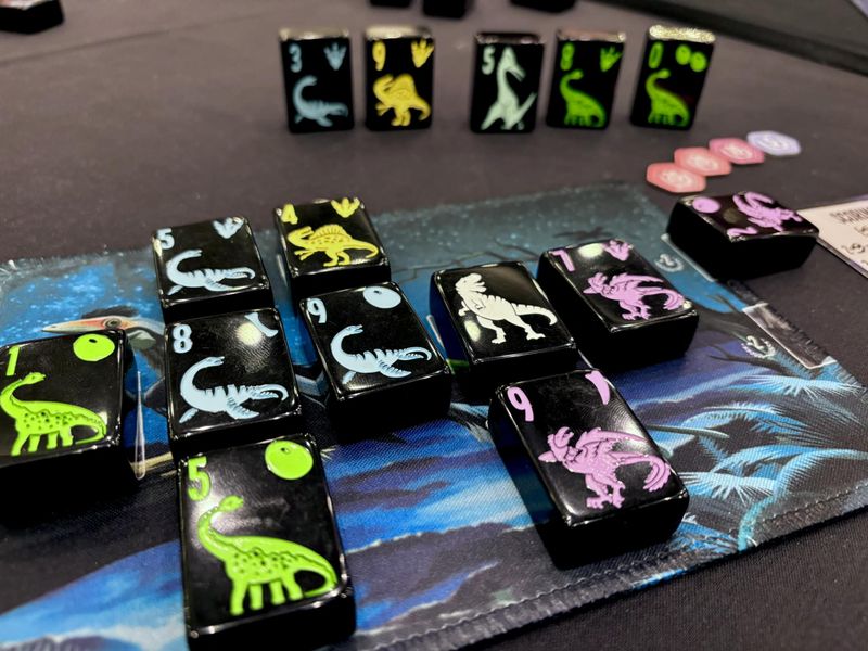 Sauros board game set up for play