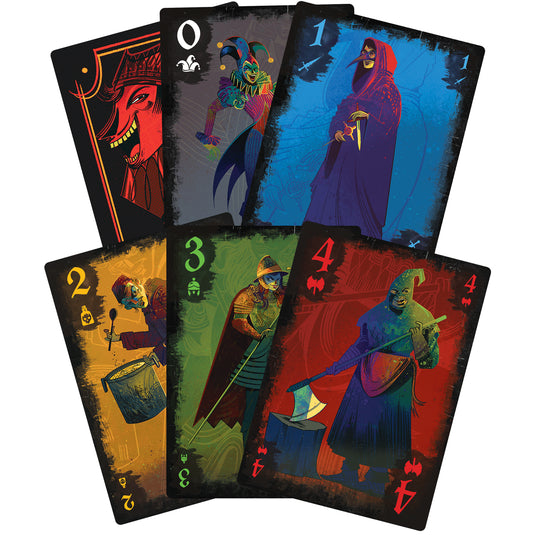Schadenfreude playing cards close up