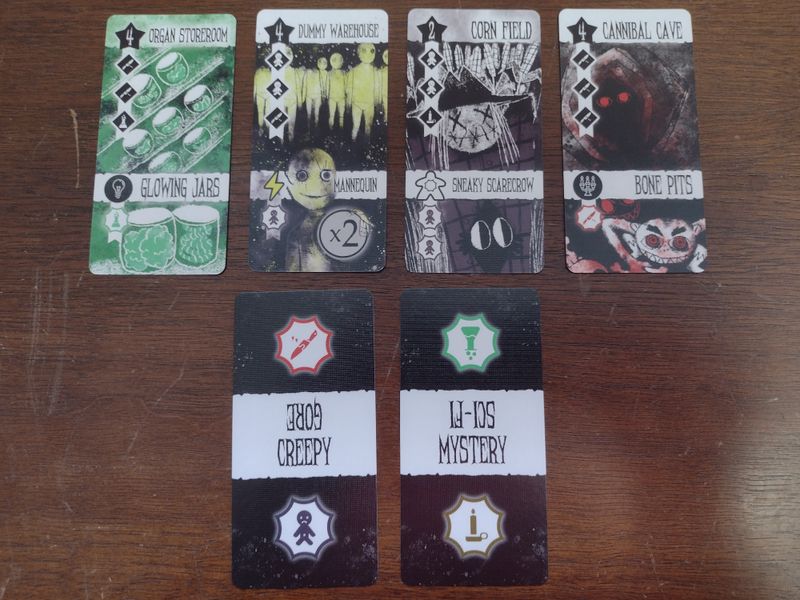 Scream Park scene and genre cards