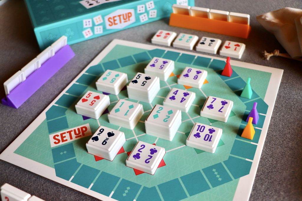 Setup board game arranged on a table