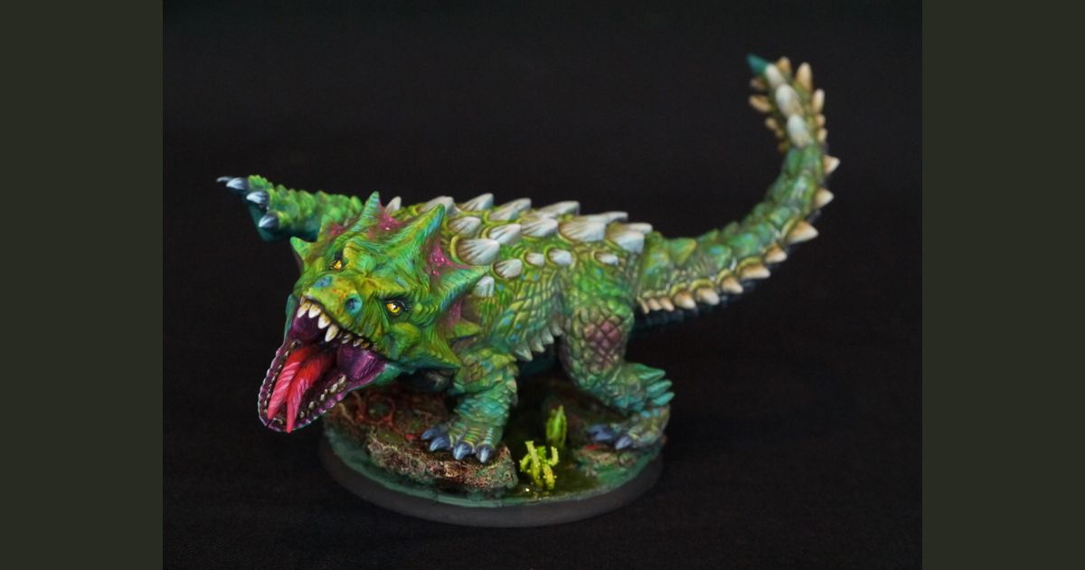 Painted Croxin Beast miniature