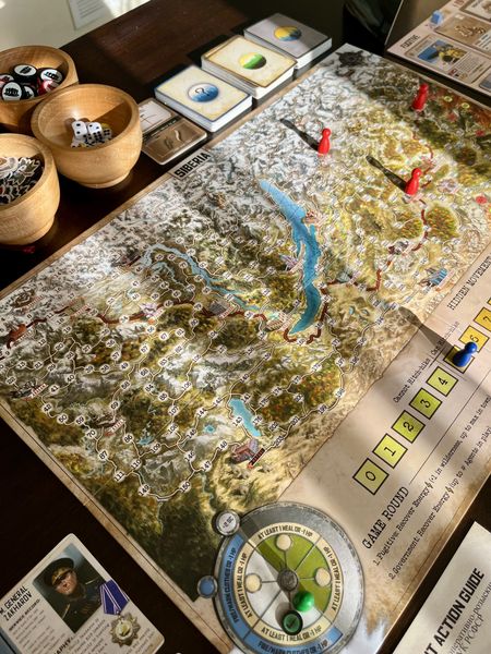 Siberian Manhunt cards tokens dice and screens