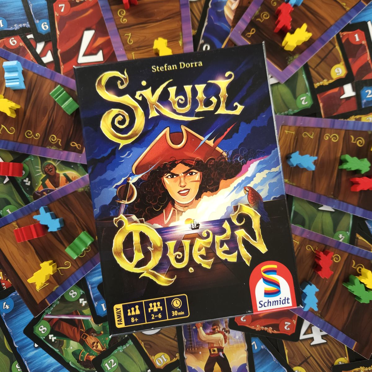 Skull Queen cards and game components