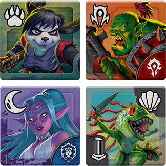 Sample race tokens from Small World of Warcraft