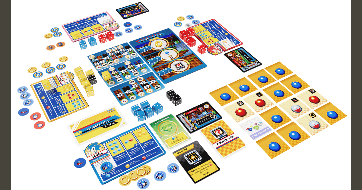 Sonic Roll board game component overview