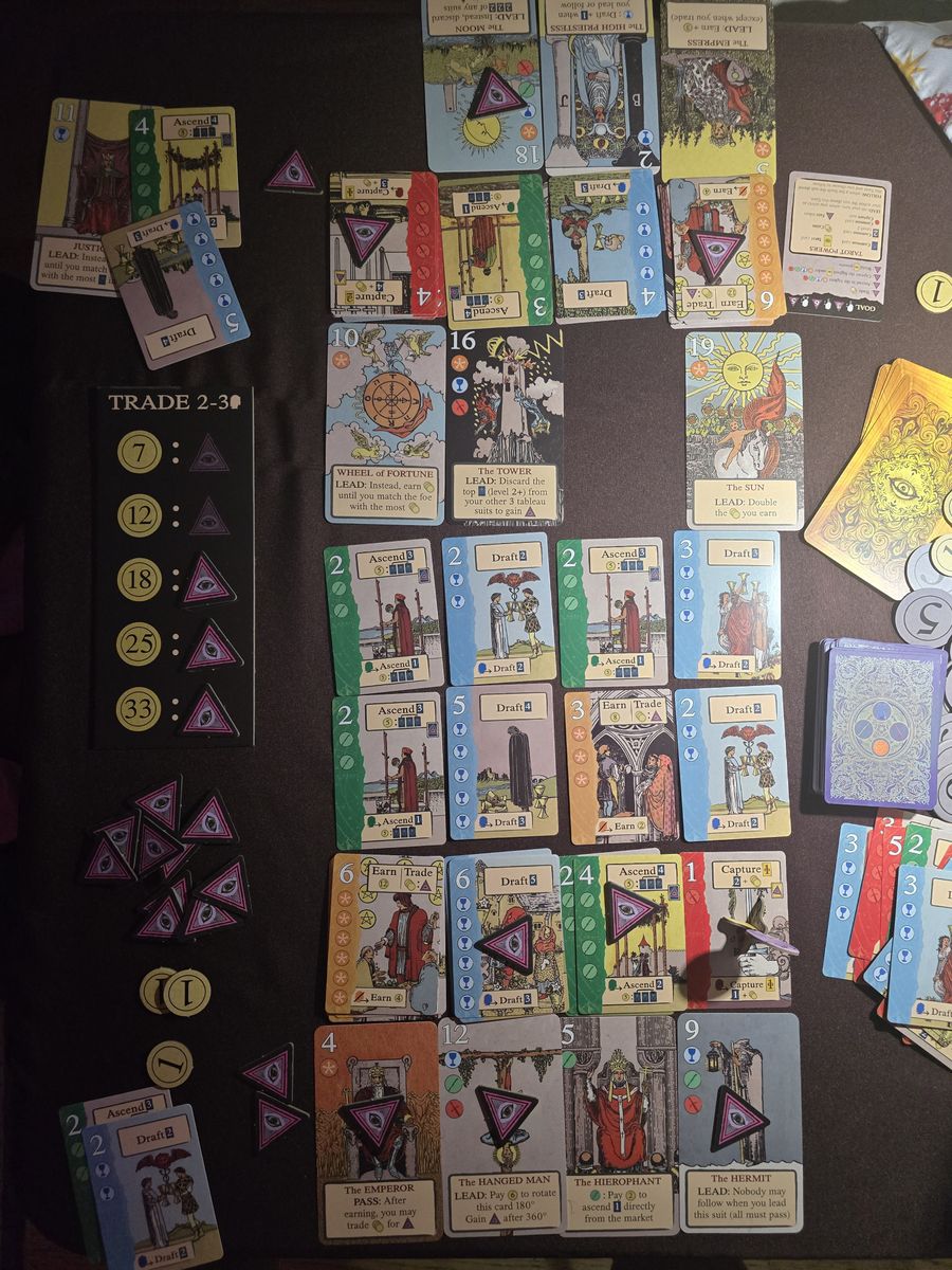 Soothsayers cards and player areas during a game