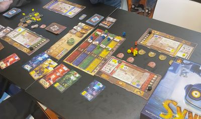 Sparks board game table setup
