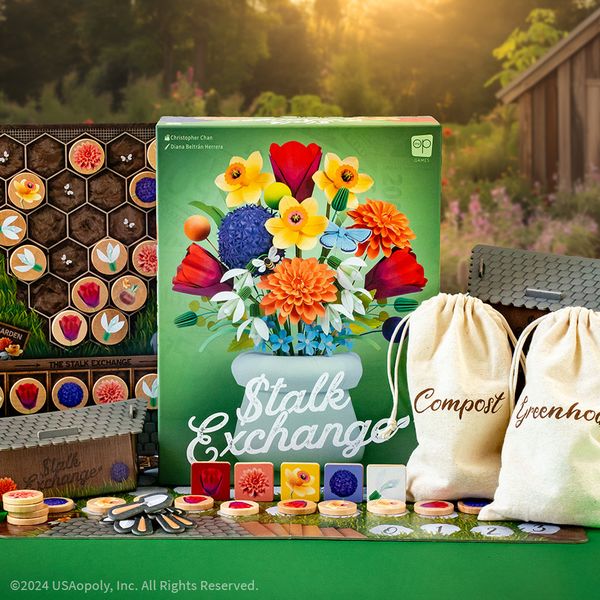 Stalk Exchange board game set up for play