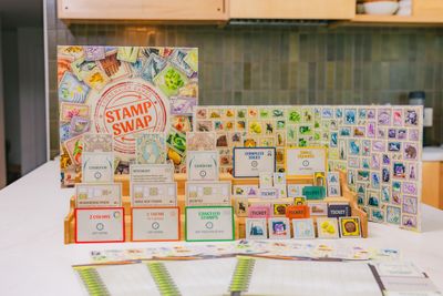 Stamp Swap stamp tiles and game components