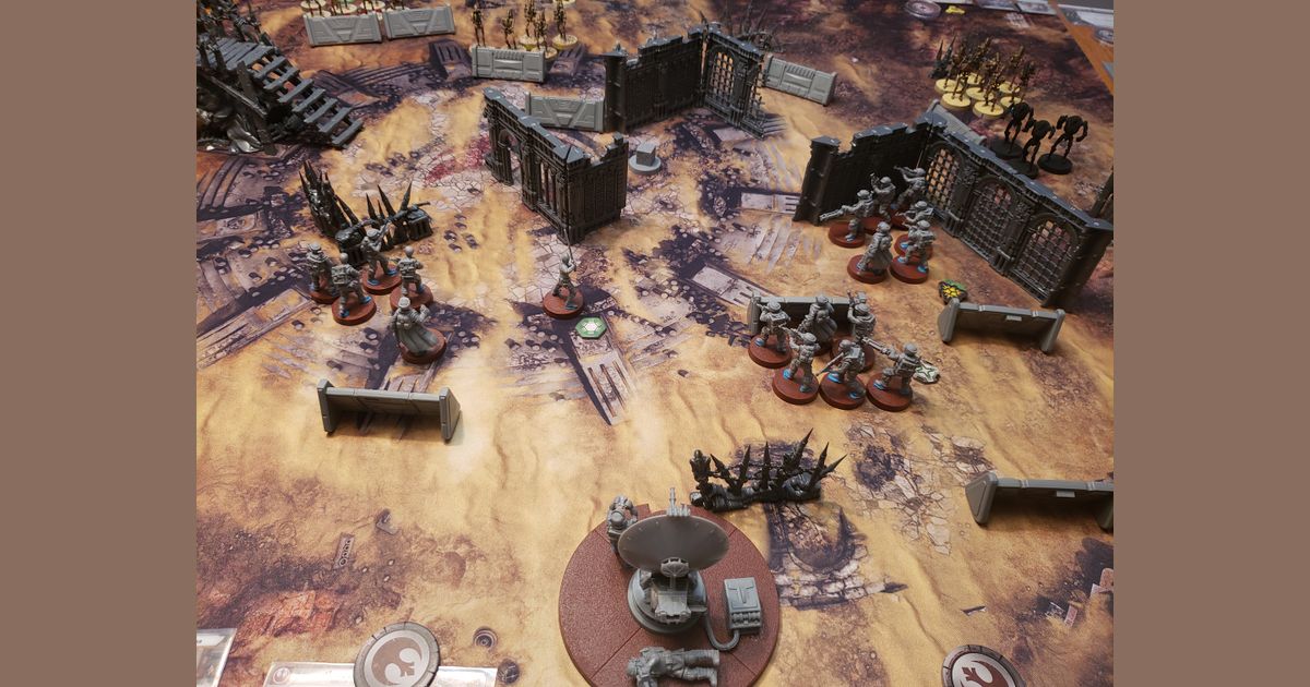 Assembled Star Wars Legion units and vehicles