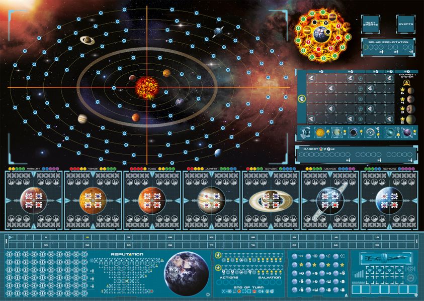 Starship Interstellar board and player areas
