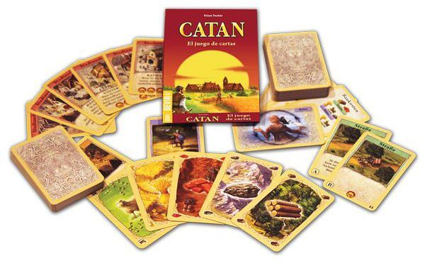 Struggle for Catan box and card components