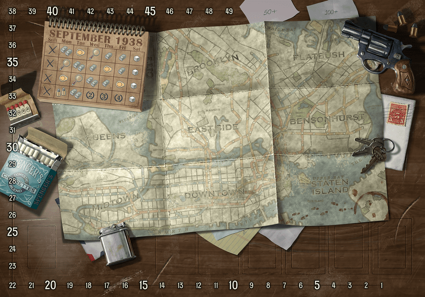 Sudds and Malone New York game board close-up