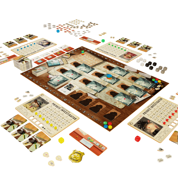 Sudds and Malone board game components arranged for play