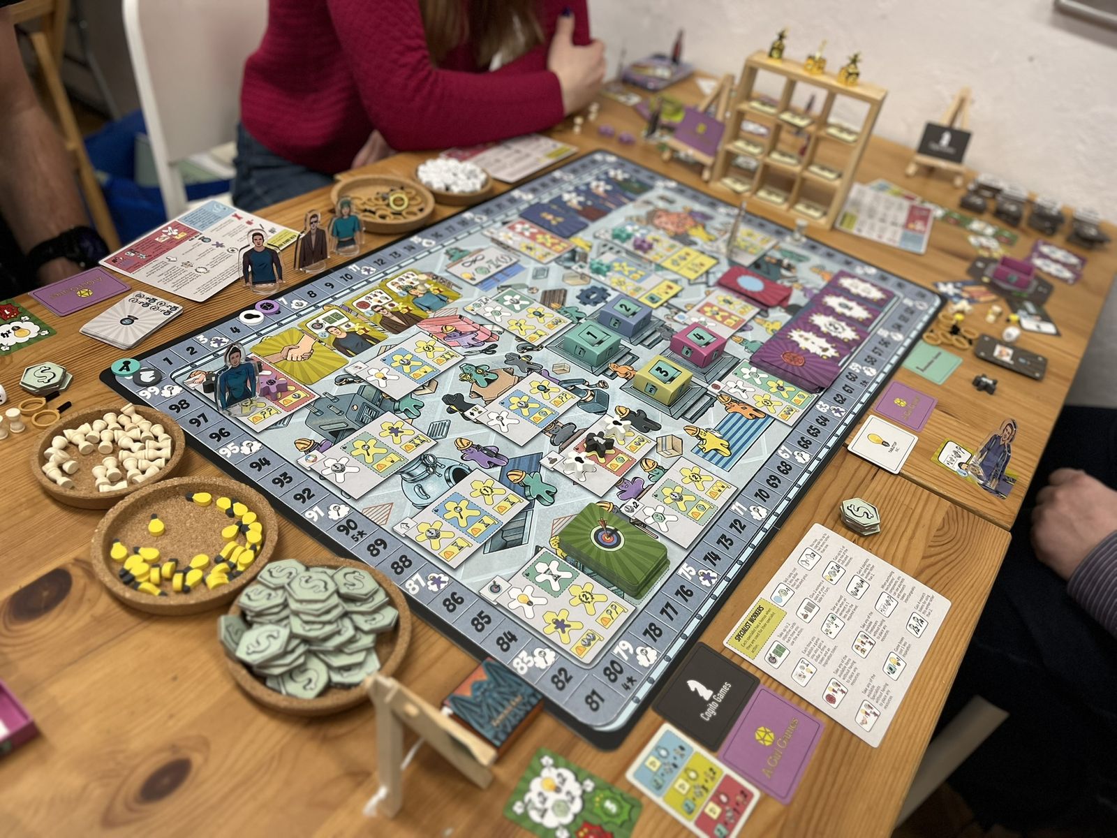 Tabletop Inc. four-player game in progress
