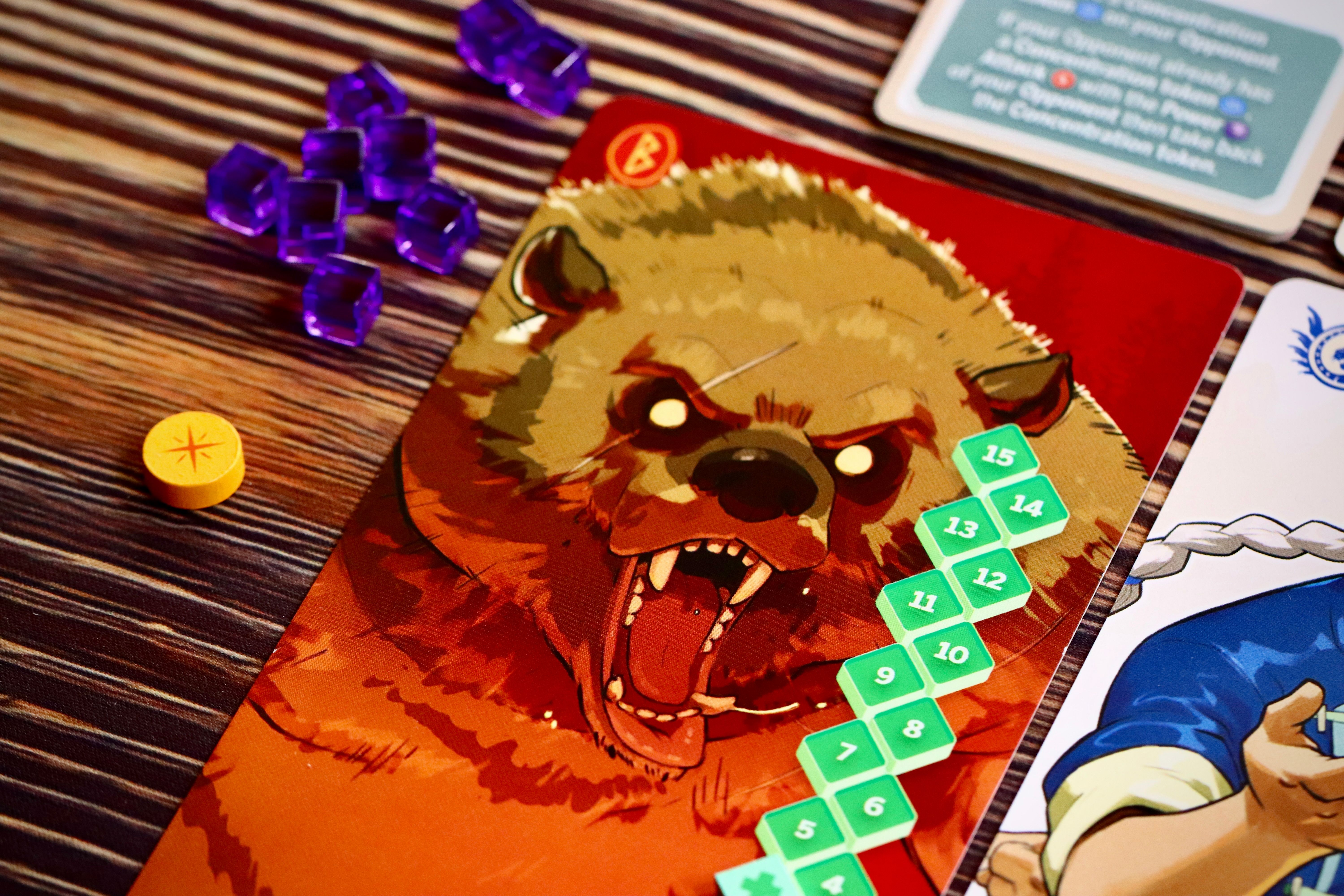 Tag Team cards and combat markers in play