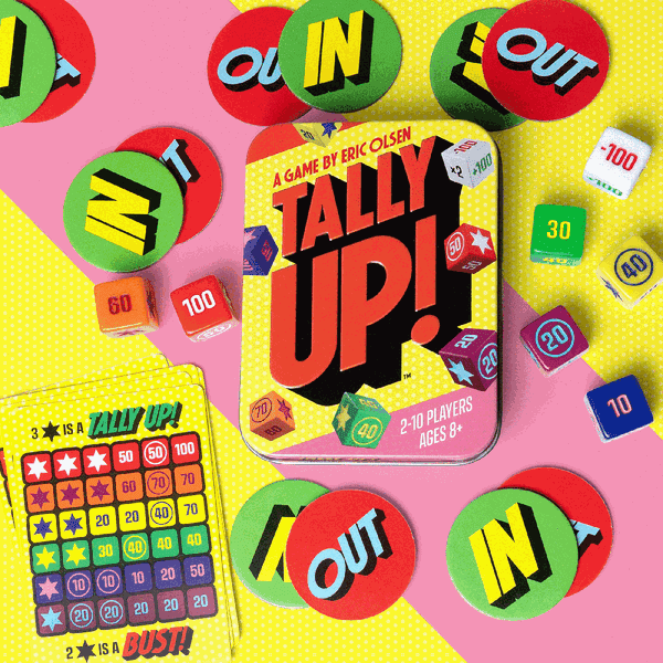 Tally Up publisher image of dice and components