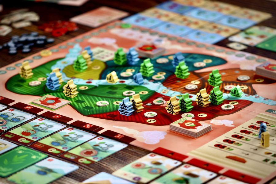 Tea Garden board game full table setup