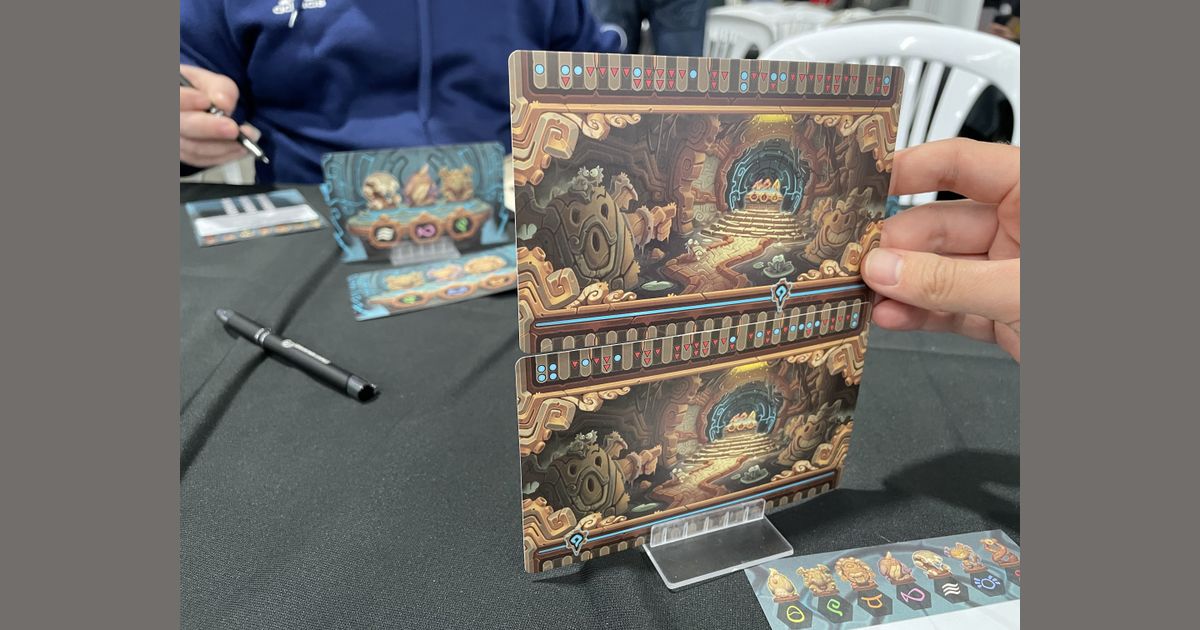 Temple Code comparison cards in play