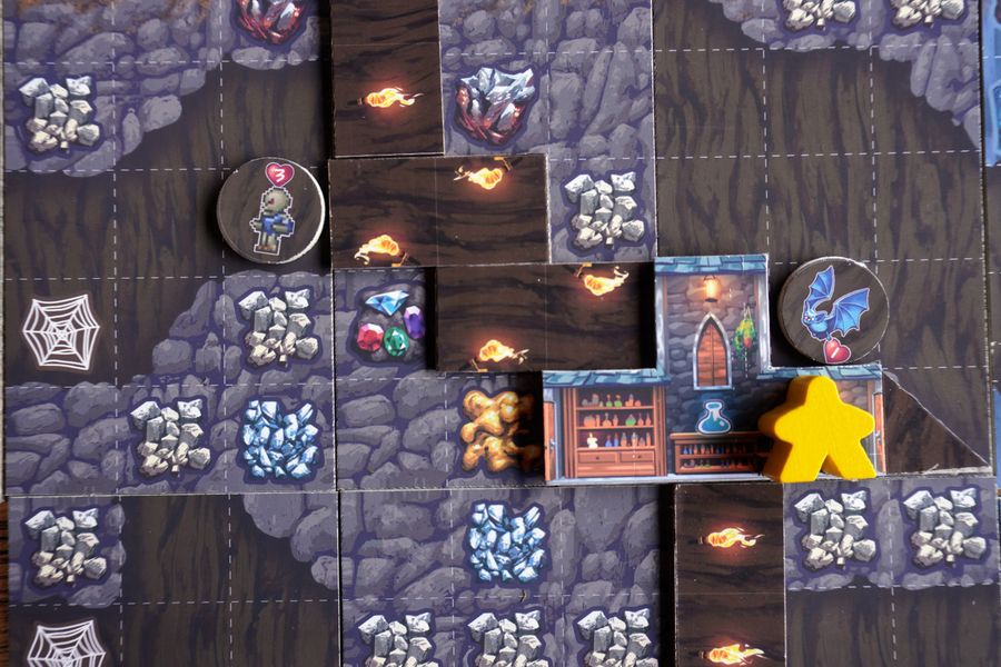 Terraria board game player area and equipment cards