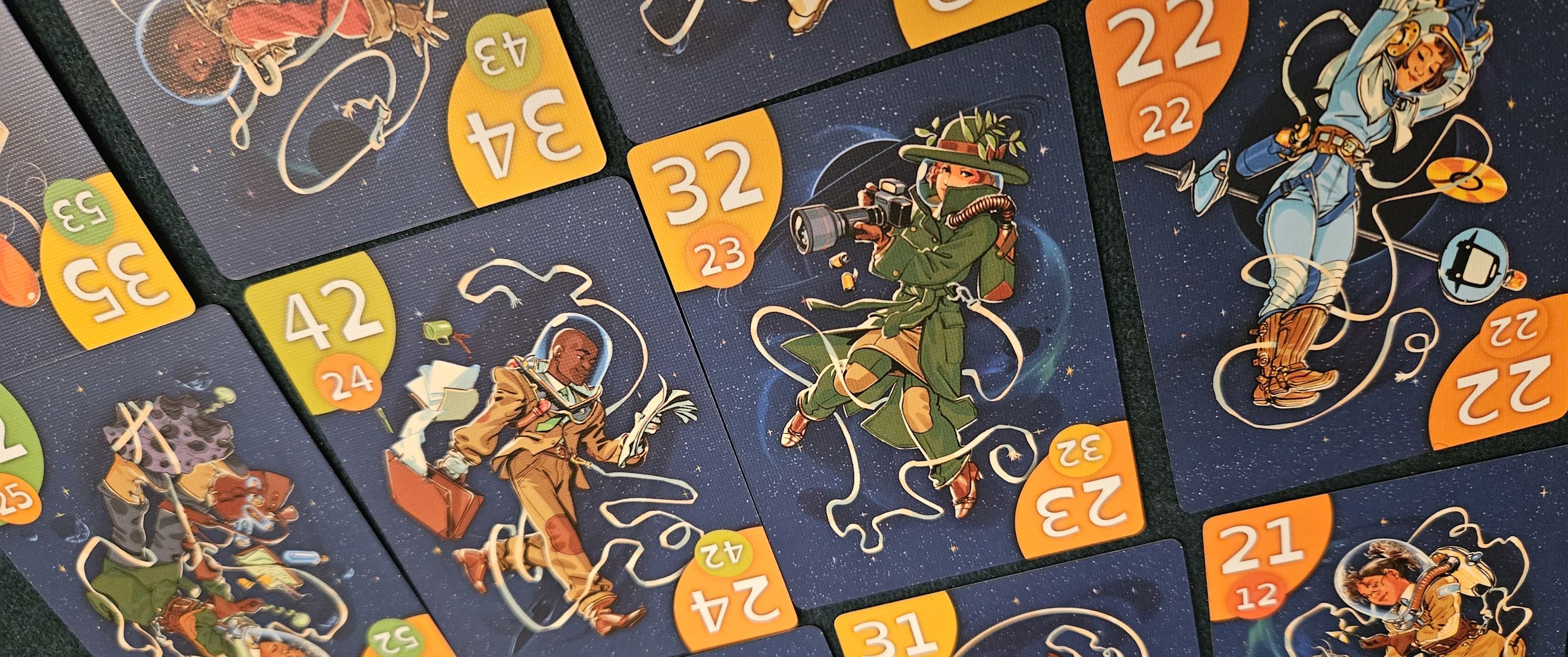 Tether cards viewed from opposing sides
