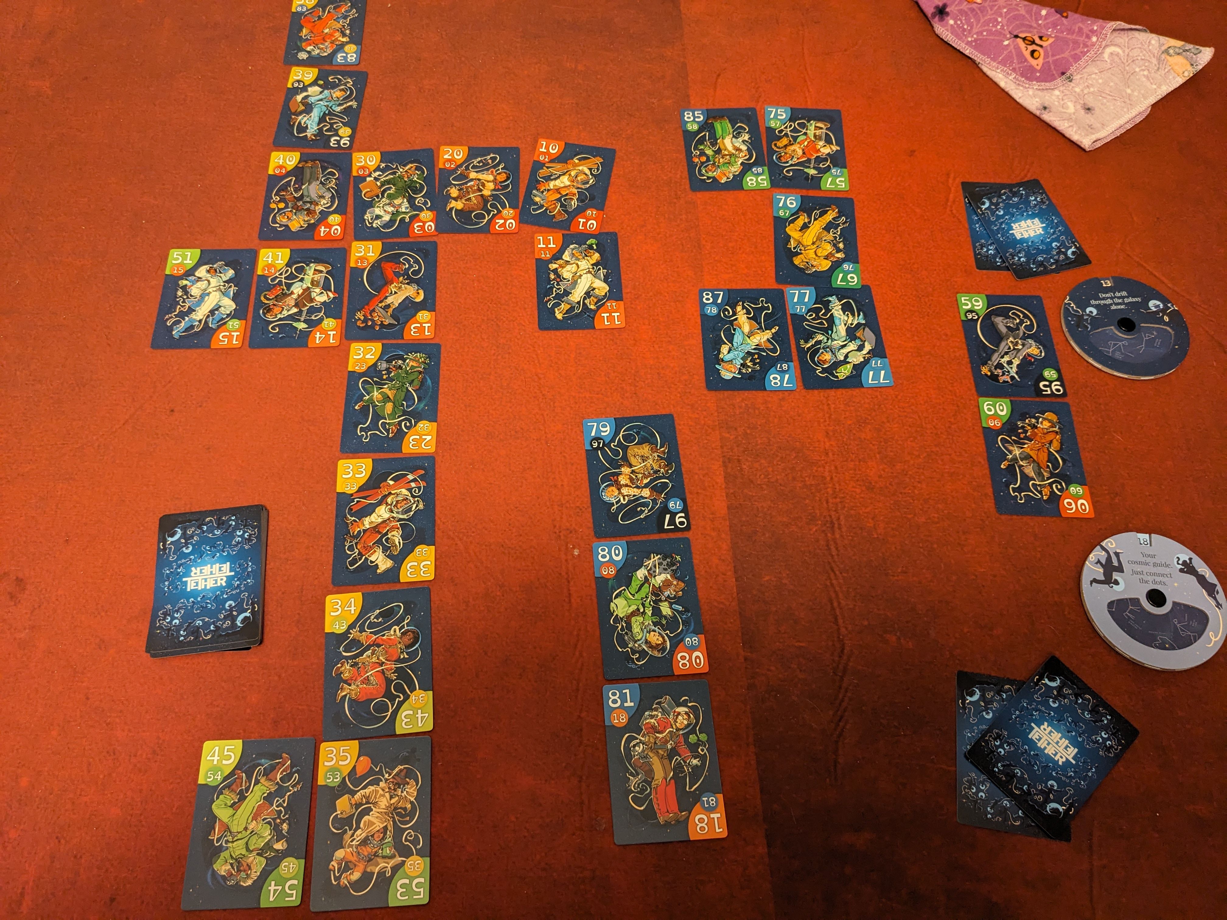 Tether card grid in play