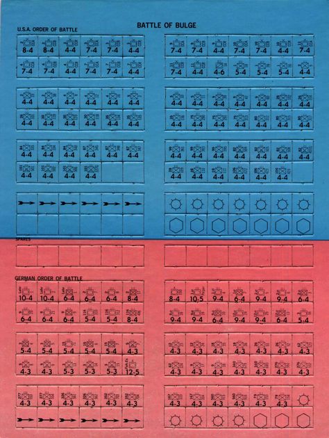 The Battle of the Bulge 1965 counter sheet