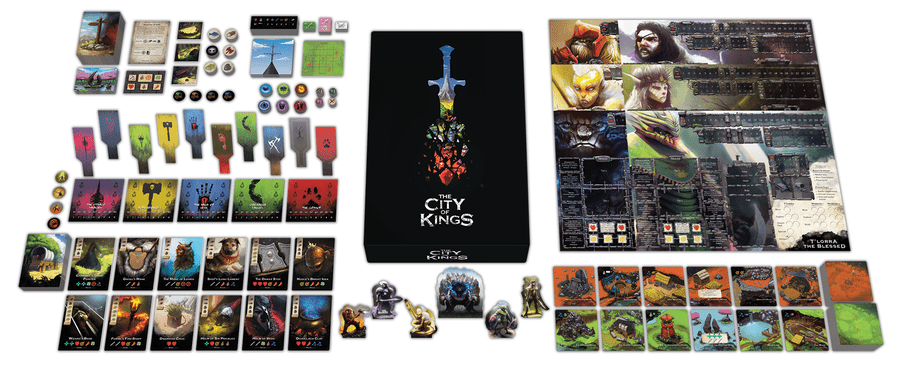 The City of Kings complete board game box contents