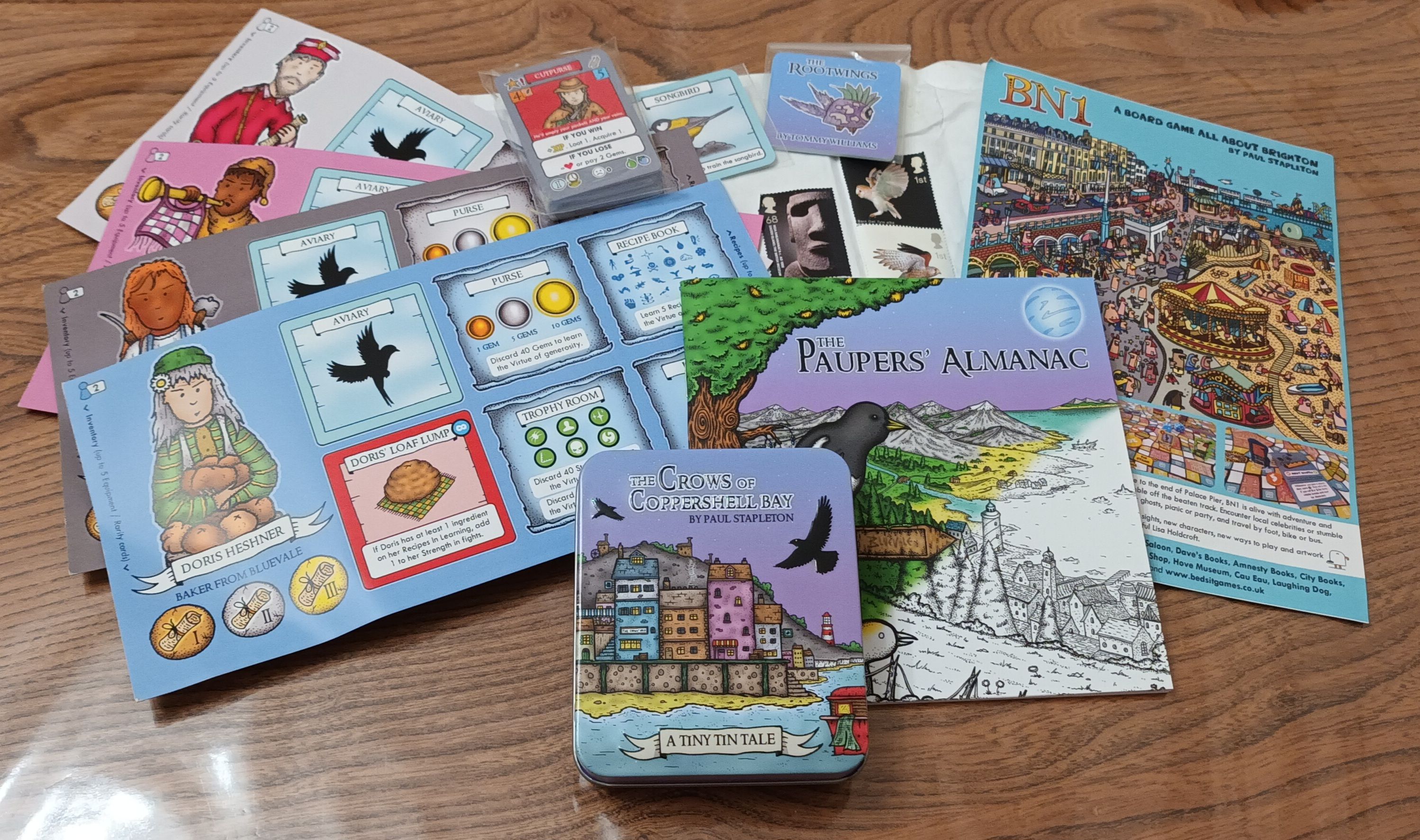 Crows of Coppershell Bay tin and components