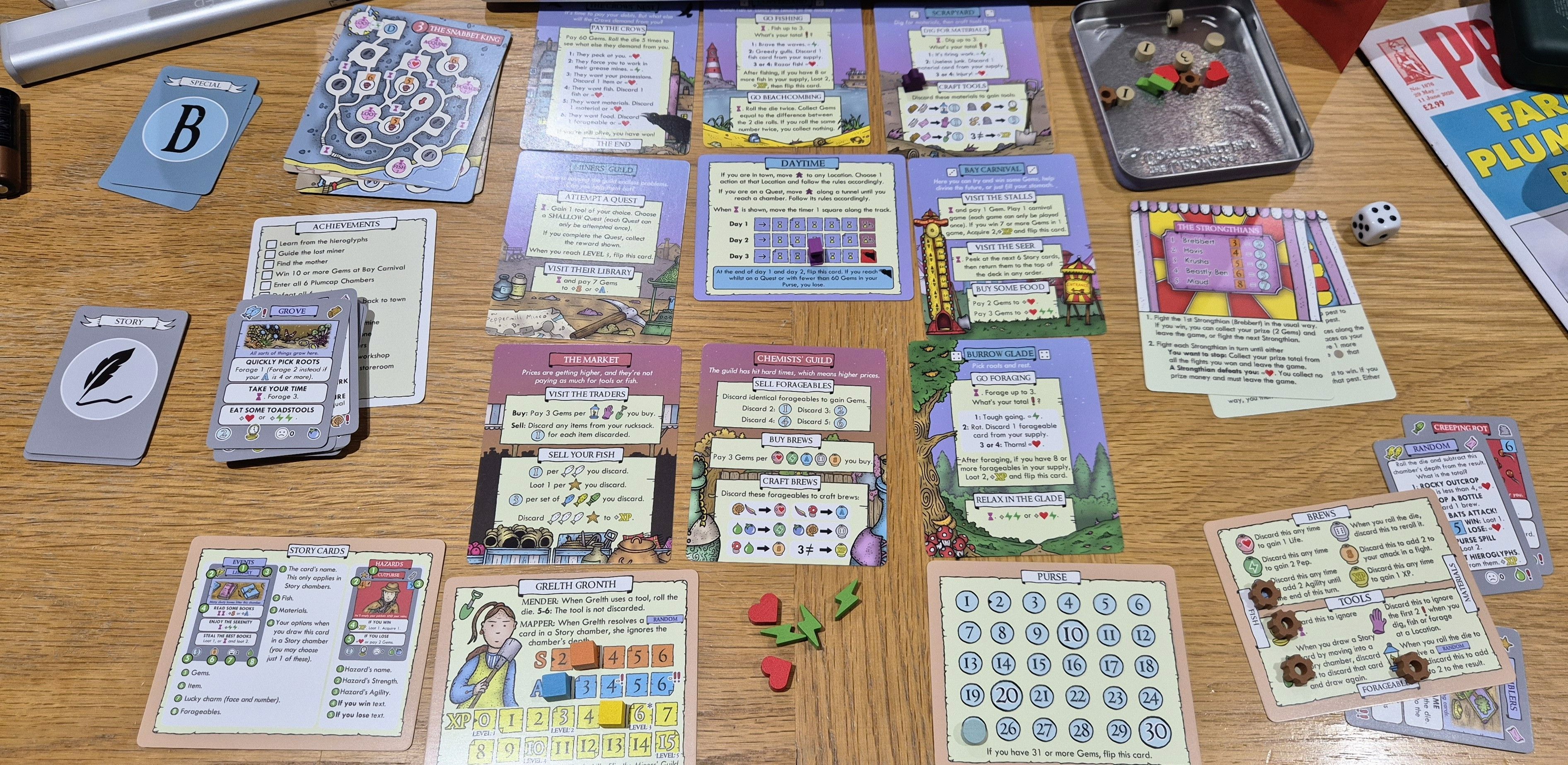 The Crows of Coppershell Bay solo game in progress