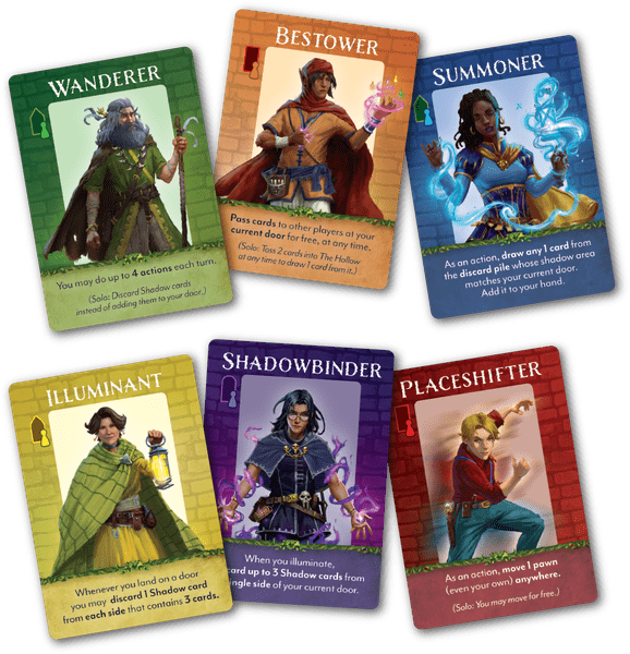 Six adventurer characters from The Four Doors