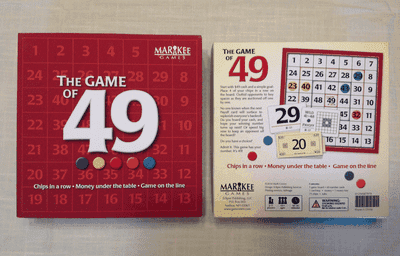 The Game of 49 box top and bottom