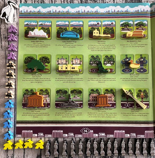The Gardens cards boards and wooden components
