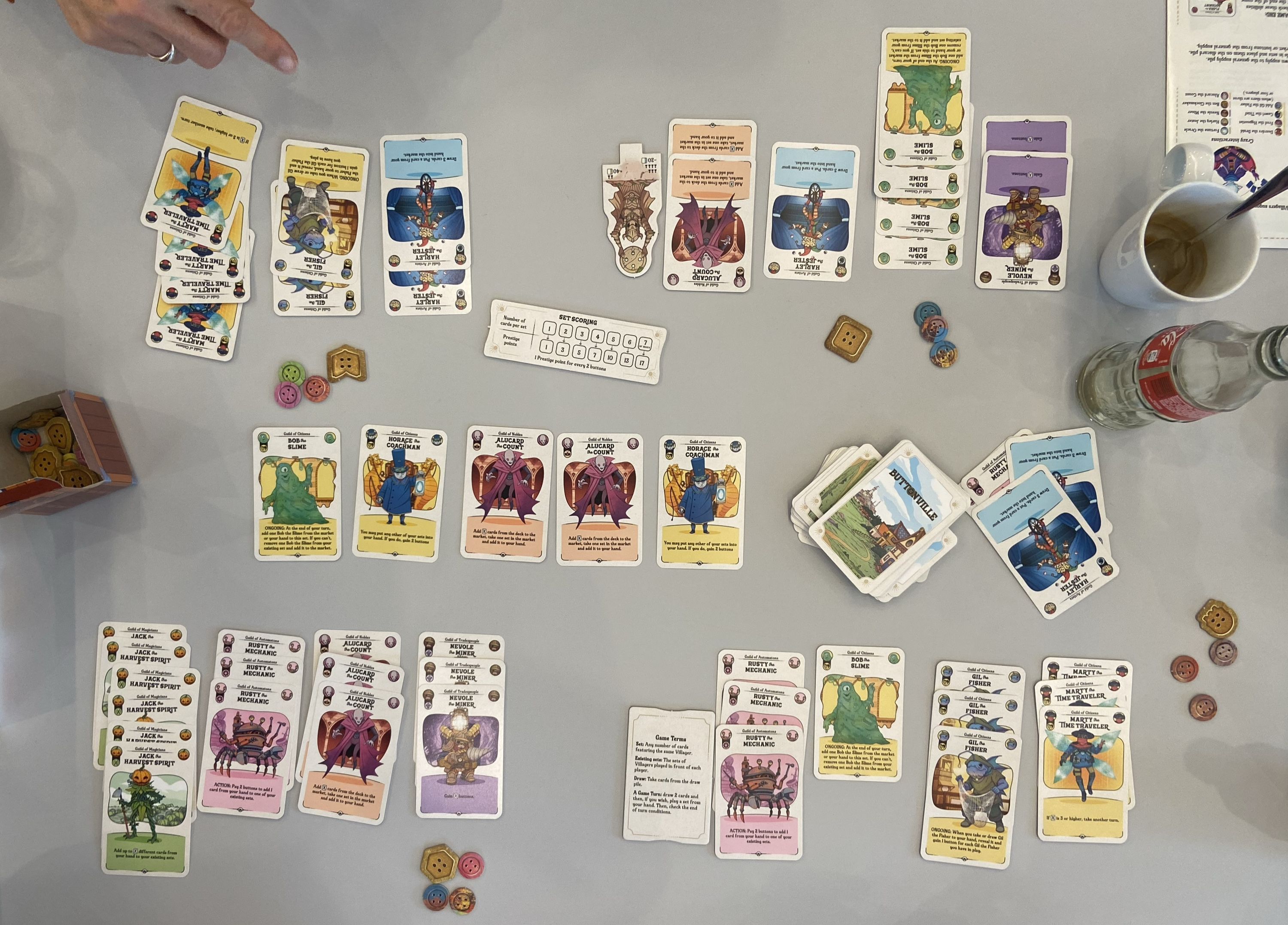 Buttonville player holdings at game end