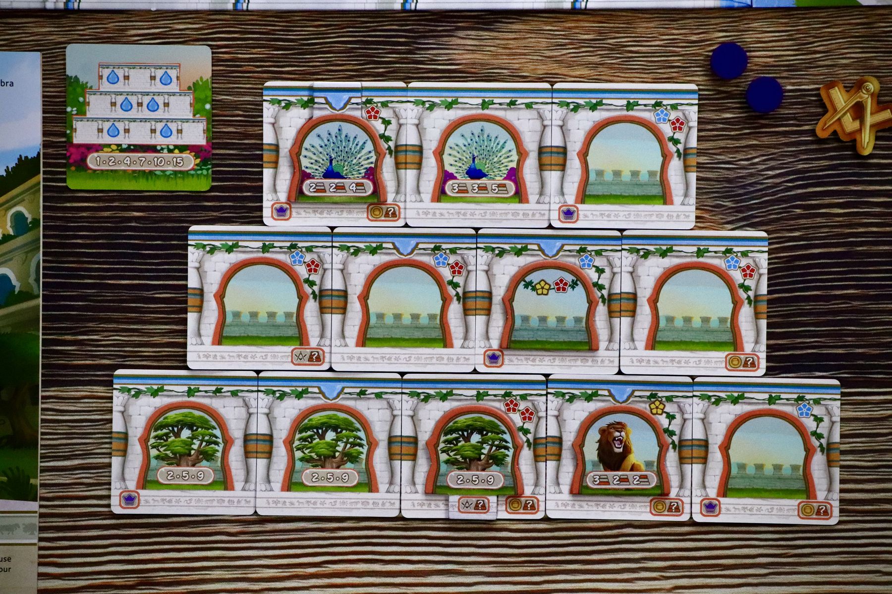 The Hanging Gardens layered card tableau